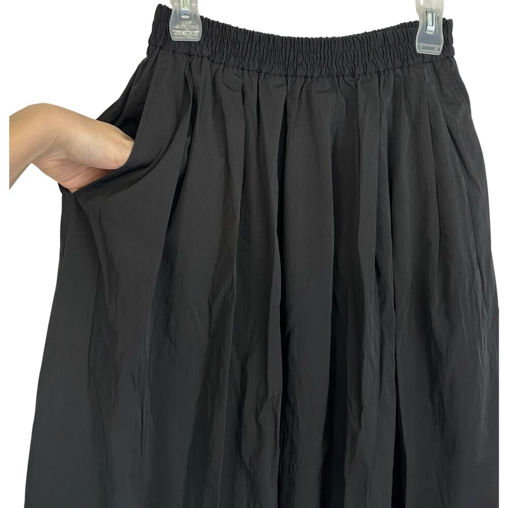 Zara Voluminous Midi Skirt Pleated Black Size M/L - Picture 7 of 11